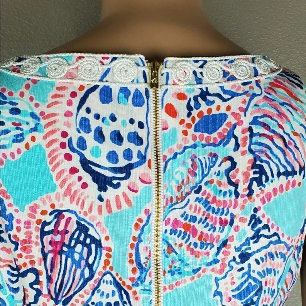 Lilly Pulitzer Blue & Pink Shell Dress - Picture 3 of 8